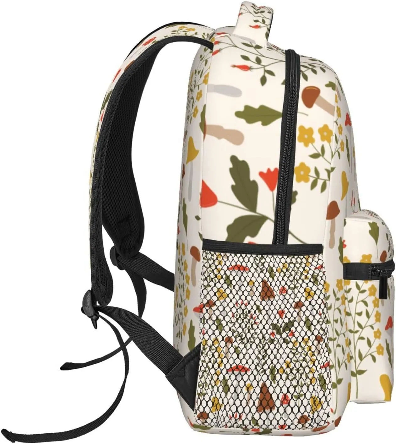Flowers, Branches, Leaves And Mushrooms Backpack Laptop Backpack Sports Travel Shoulder bag Light casual backpack
