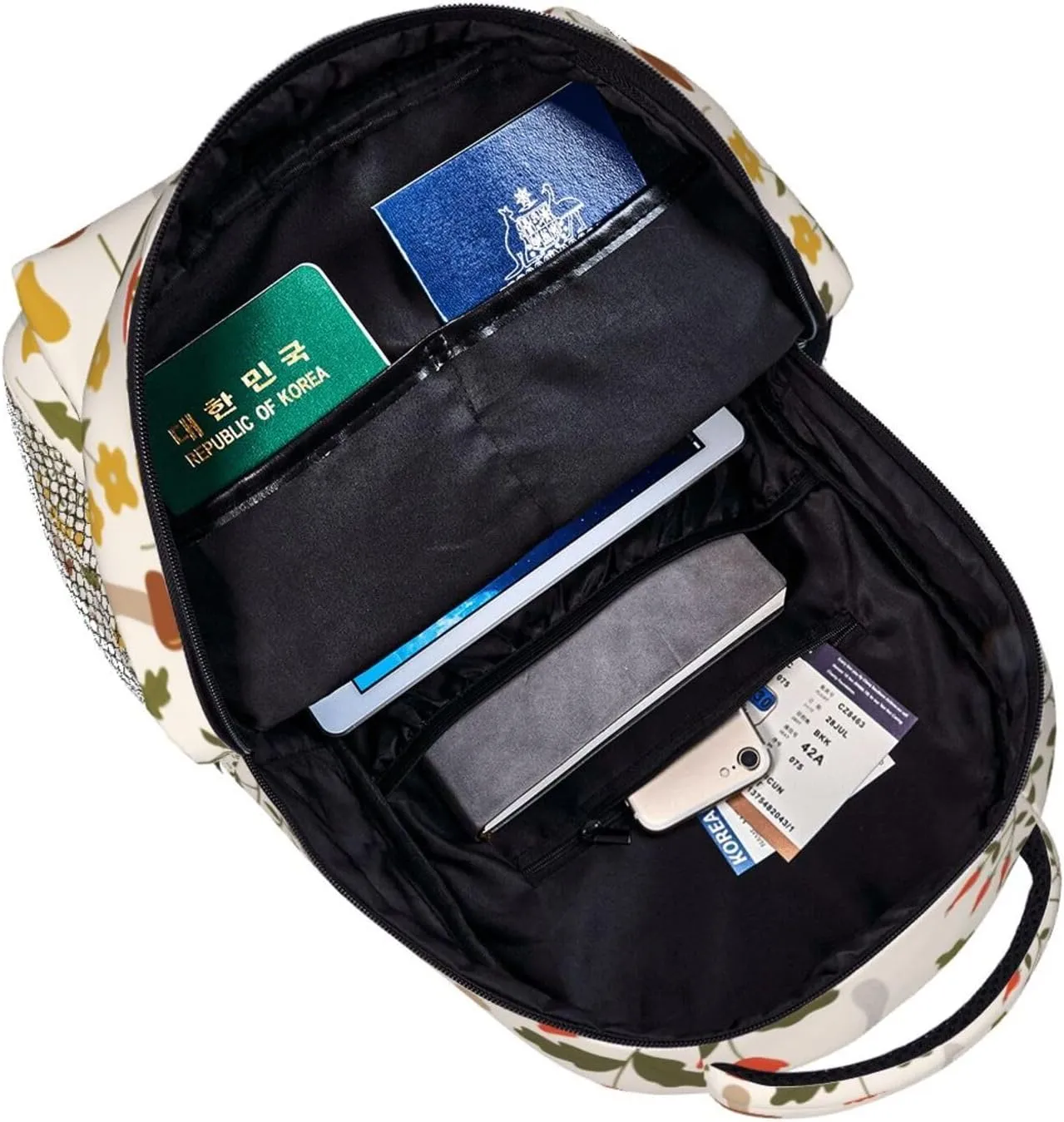 Flowers, Branches, Leaves And Mushrooms Backpack Laptop Backpack Sports Travel Shoulder bag Light casual backpack