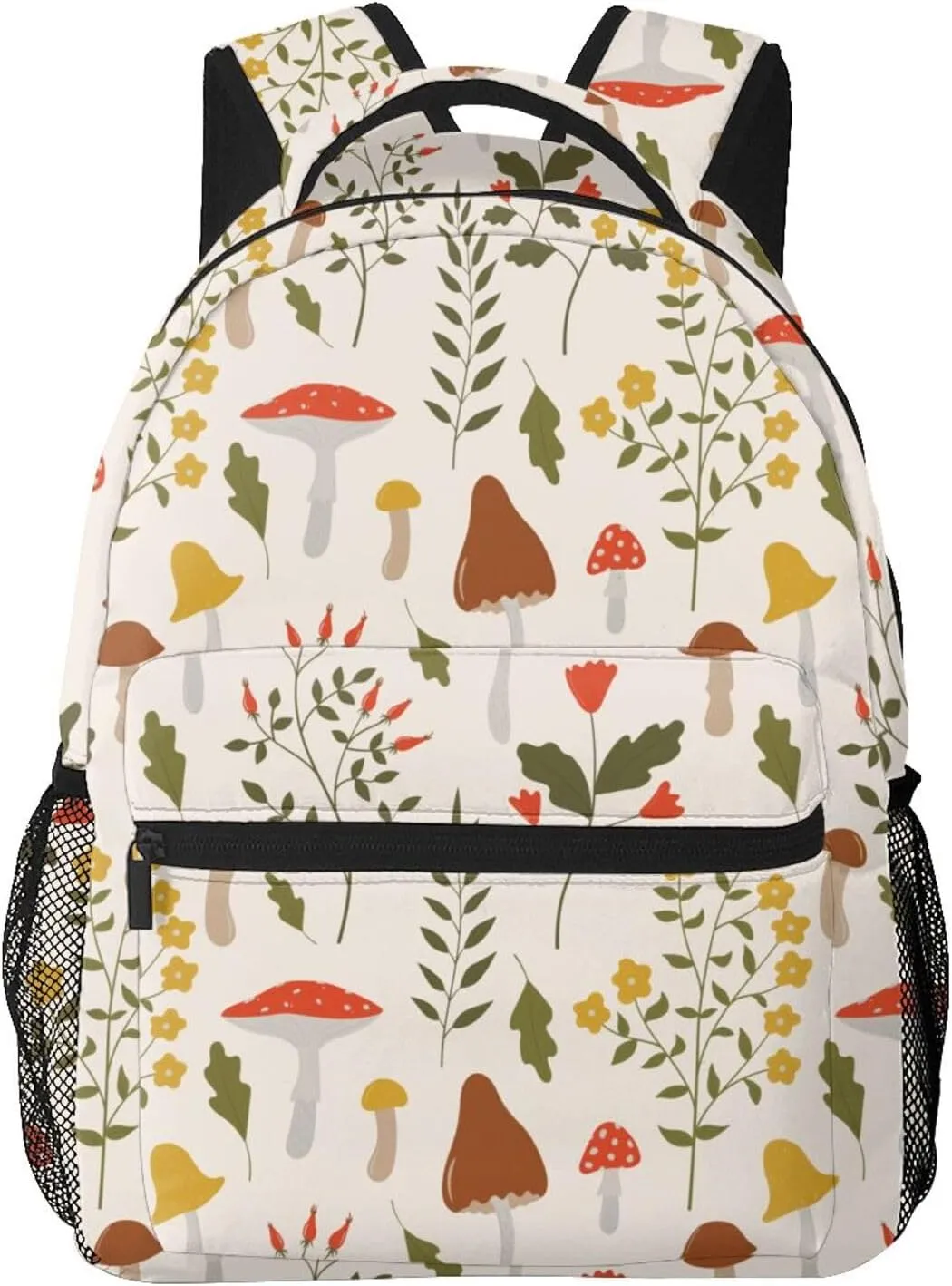 Flowers, Branches, Leaves And Mushrooms Backpack Laptop Backpack Sports Travel Shoulder bag Light casual backpack