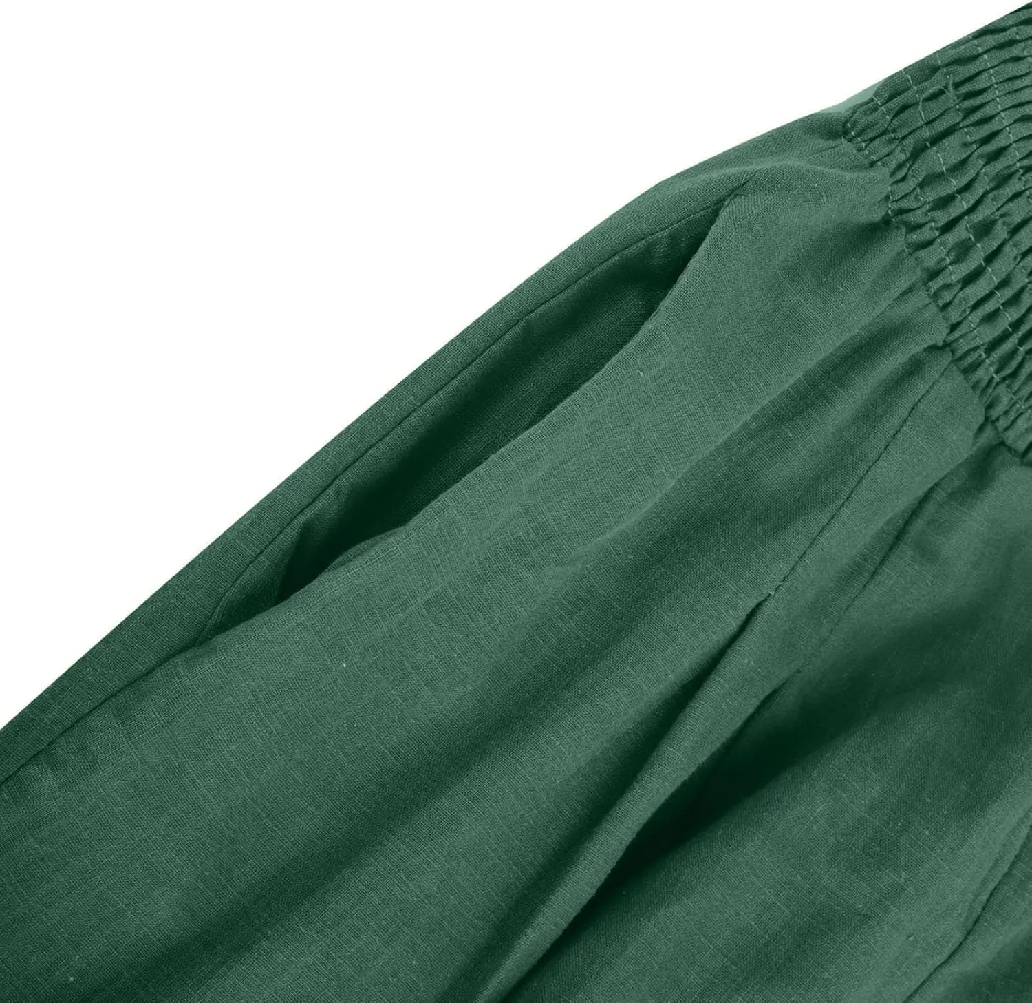 Flowy Linen Beach Pants for Women Wide Leg Pants Loose Baggy Slacks Summer Cotton High Waist Trouser with Pockets