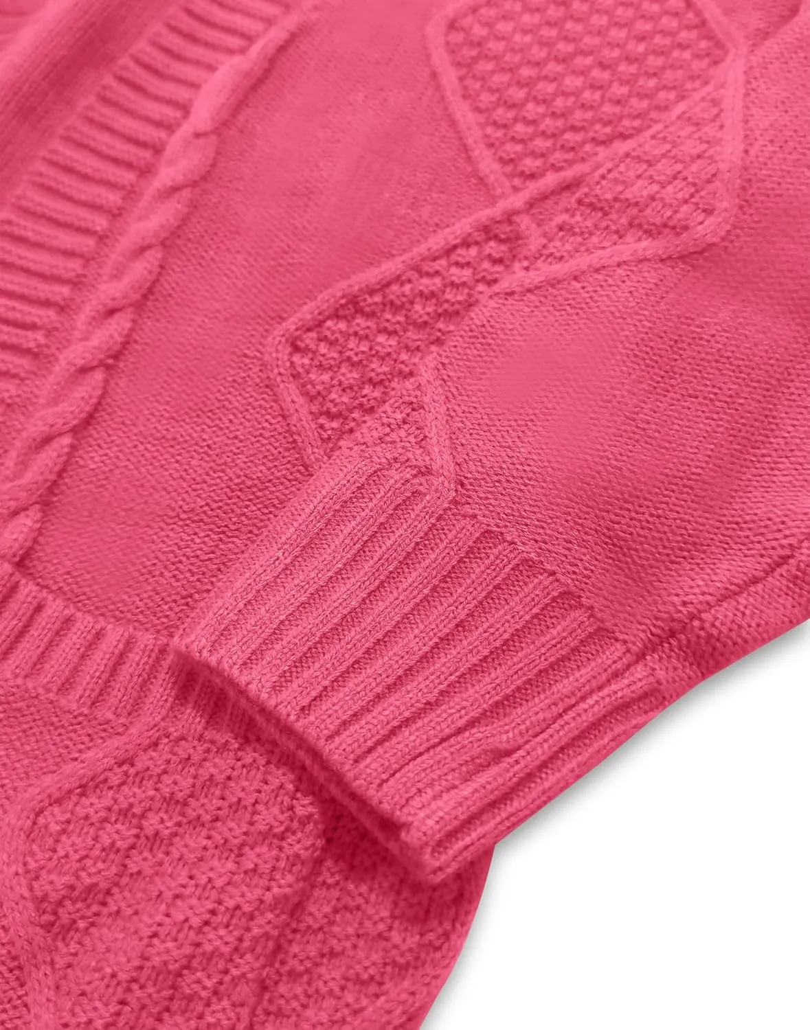 Girls Open Front Cardigan Midi Length Long Sleeve Knit Sweater School Uniform Sweater Outwears with Pockets 5-14 Years