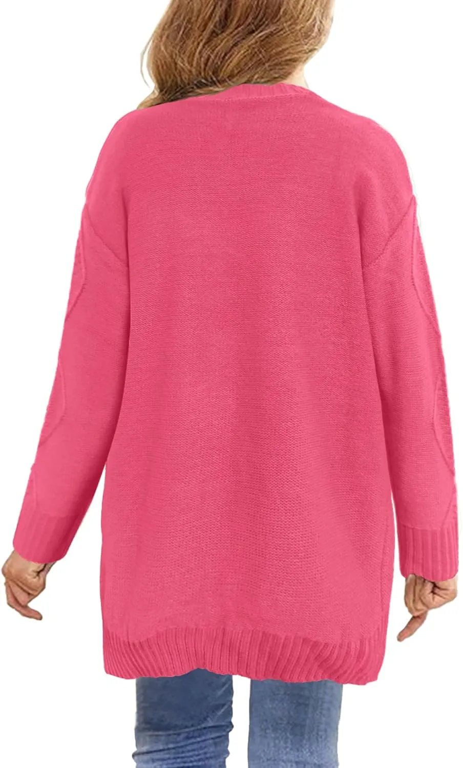 Girls Open Front Cardigan Midi Length Long Sleeve Knit Sweater School Uniform Sweater Outwears with Pockets 5-14 Years