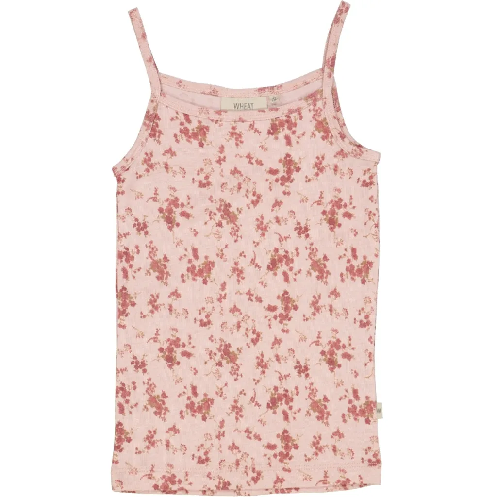 Girls Wool Singlet - rose flowers