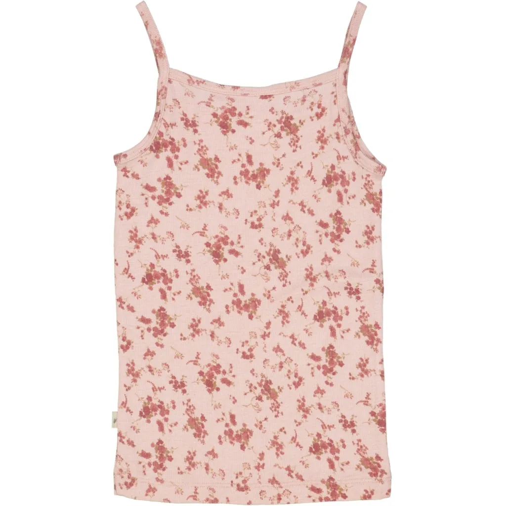 Girls Wool Singlet - rose flowers