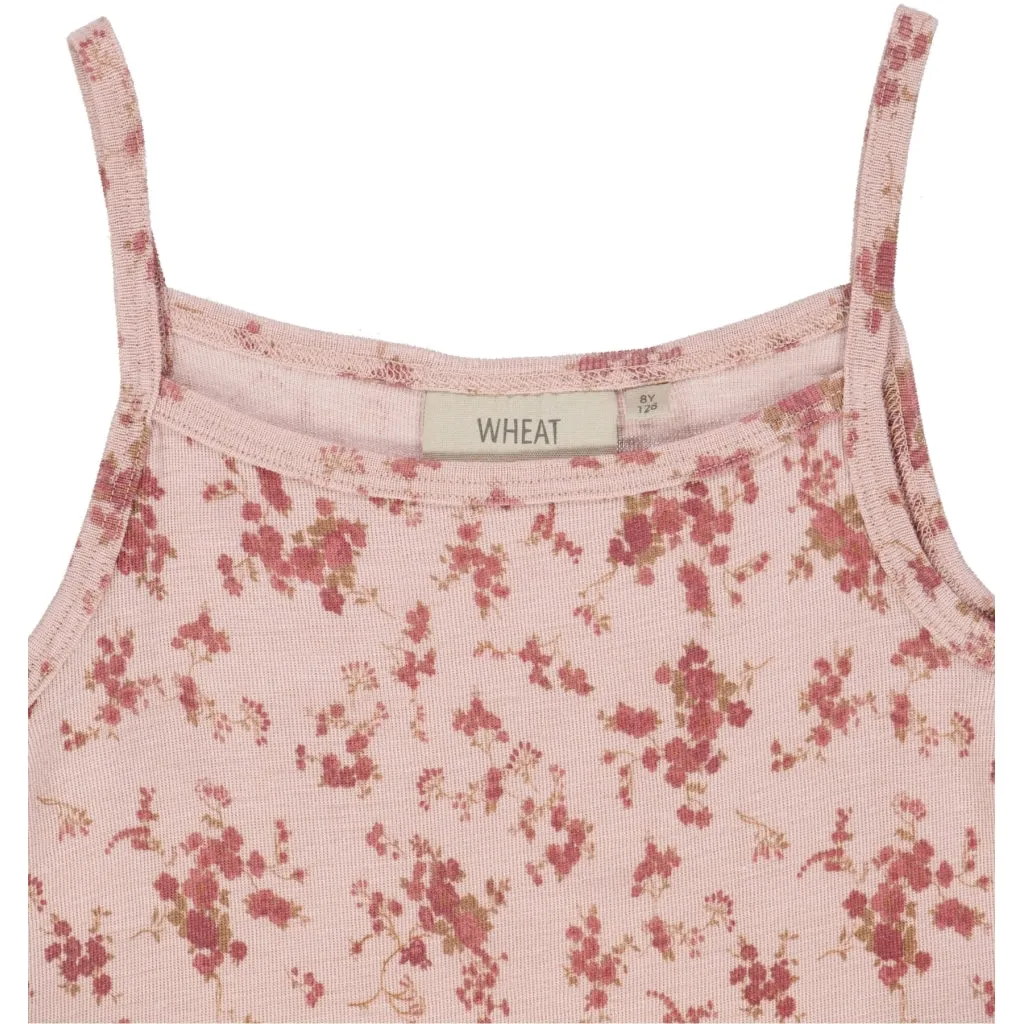 Girls Wool Singlet - rose flowers