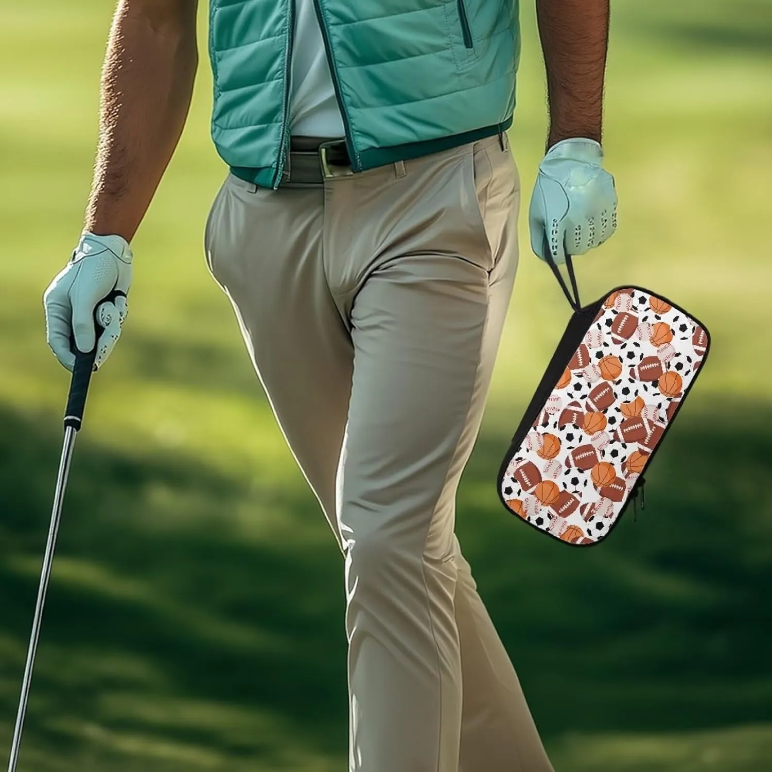 Golf Ball Bag Pouch, Golf Essentials Accessory Bag, Golf Valuables Pouch Golf Gifts for Men Golf Accessories Case Bag