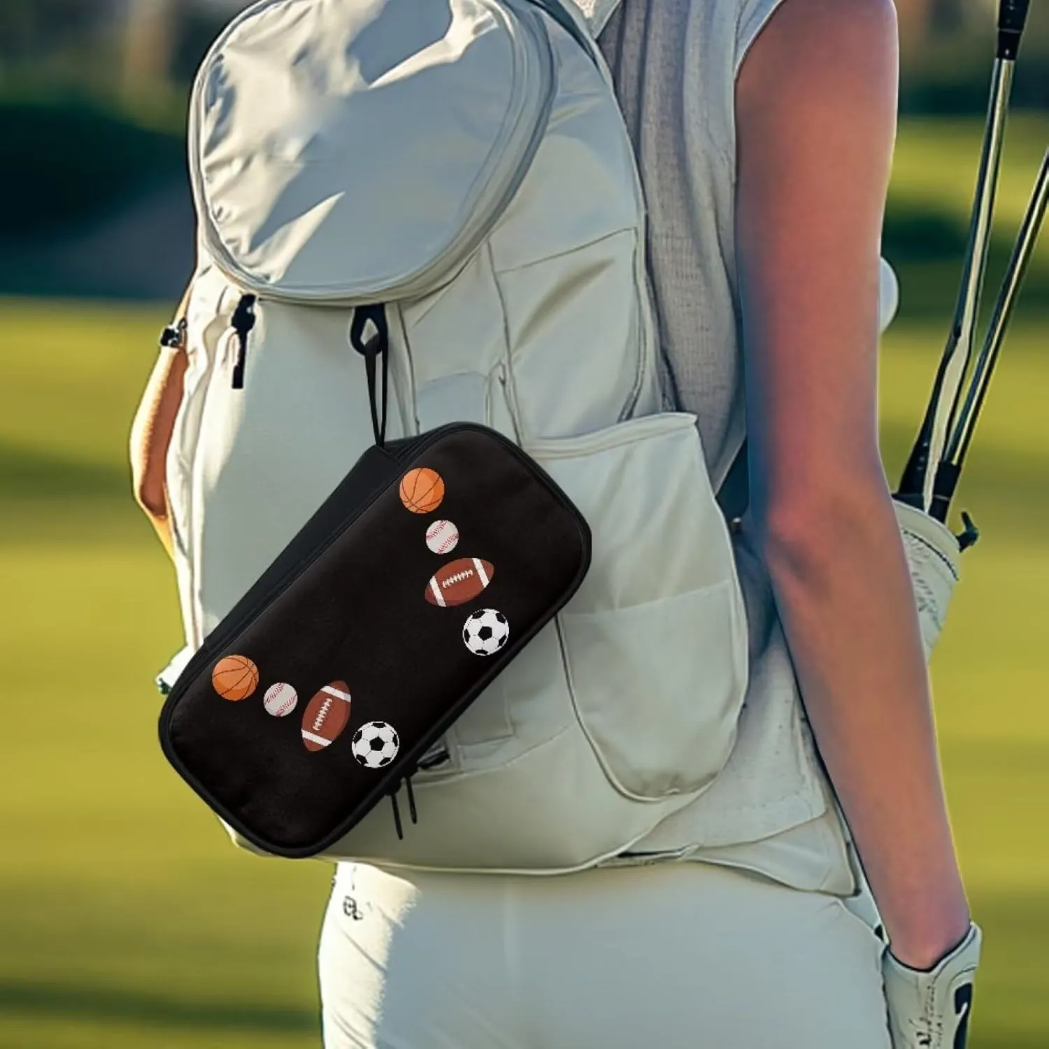 Golf Ball Bag Pouch, Golf Essentials Accessory Bag, Golf Valuables Pouch Golf Gifts for Men Golf Accessories Case Bag