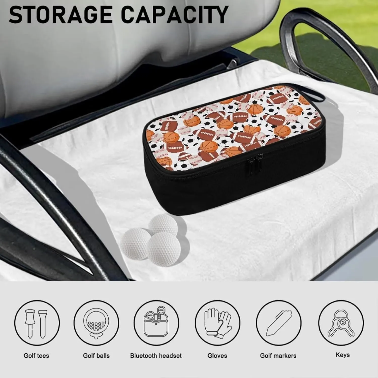 Golf Ball Bag Pouch, Golf Essentials Accessory Bag, Golf Valuables Pouch Golf Gifts for Men Golf Accessories Case Bag