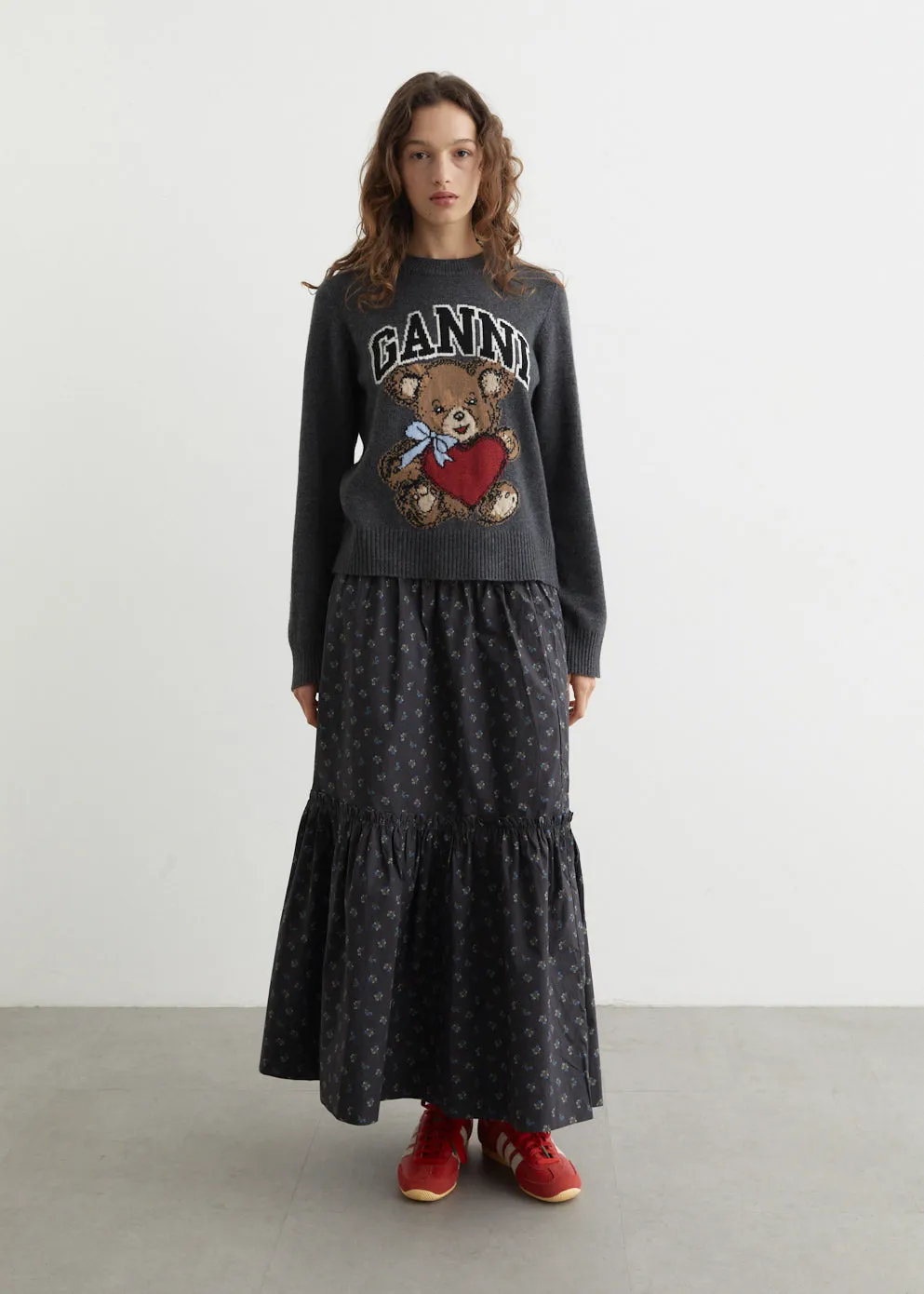 Graphic Wool Mix Bear Crewneck