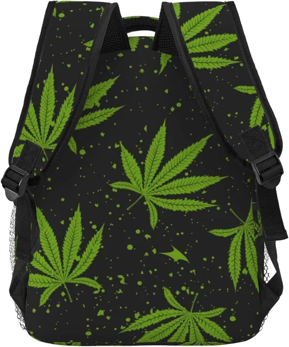 Green Weeds Leaf Backpack Laptop Backpack Sports Travel Shoulder bag Light casual backpack