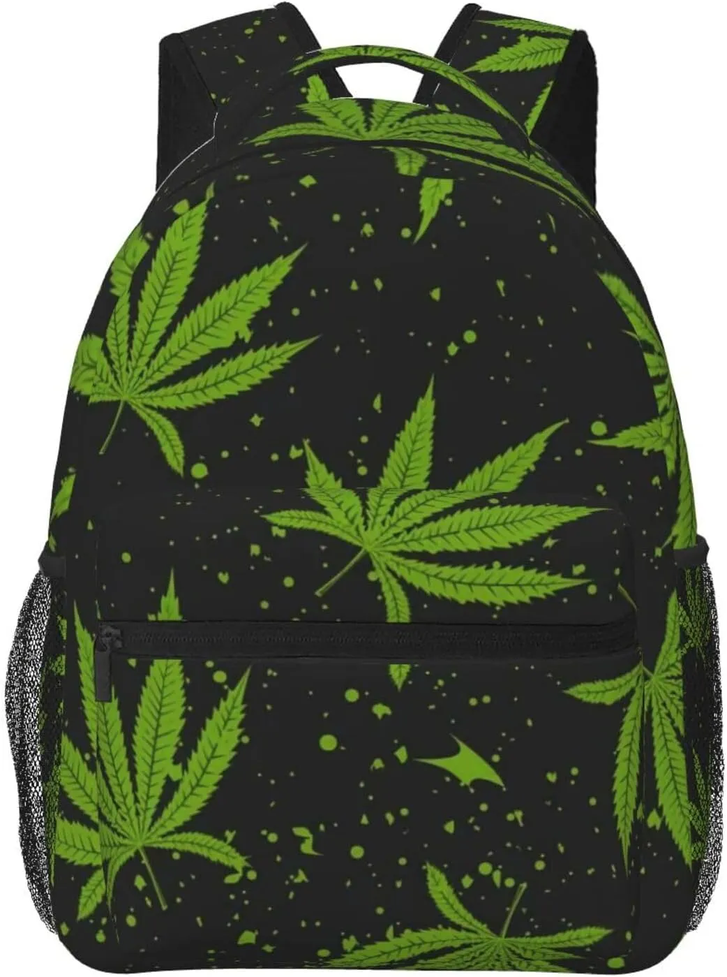 Green Weeds Leaf Backpack Laptop Backpack Sports Travel Shoulder bag Light casual backpack