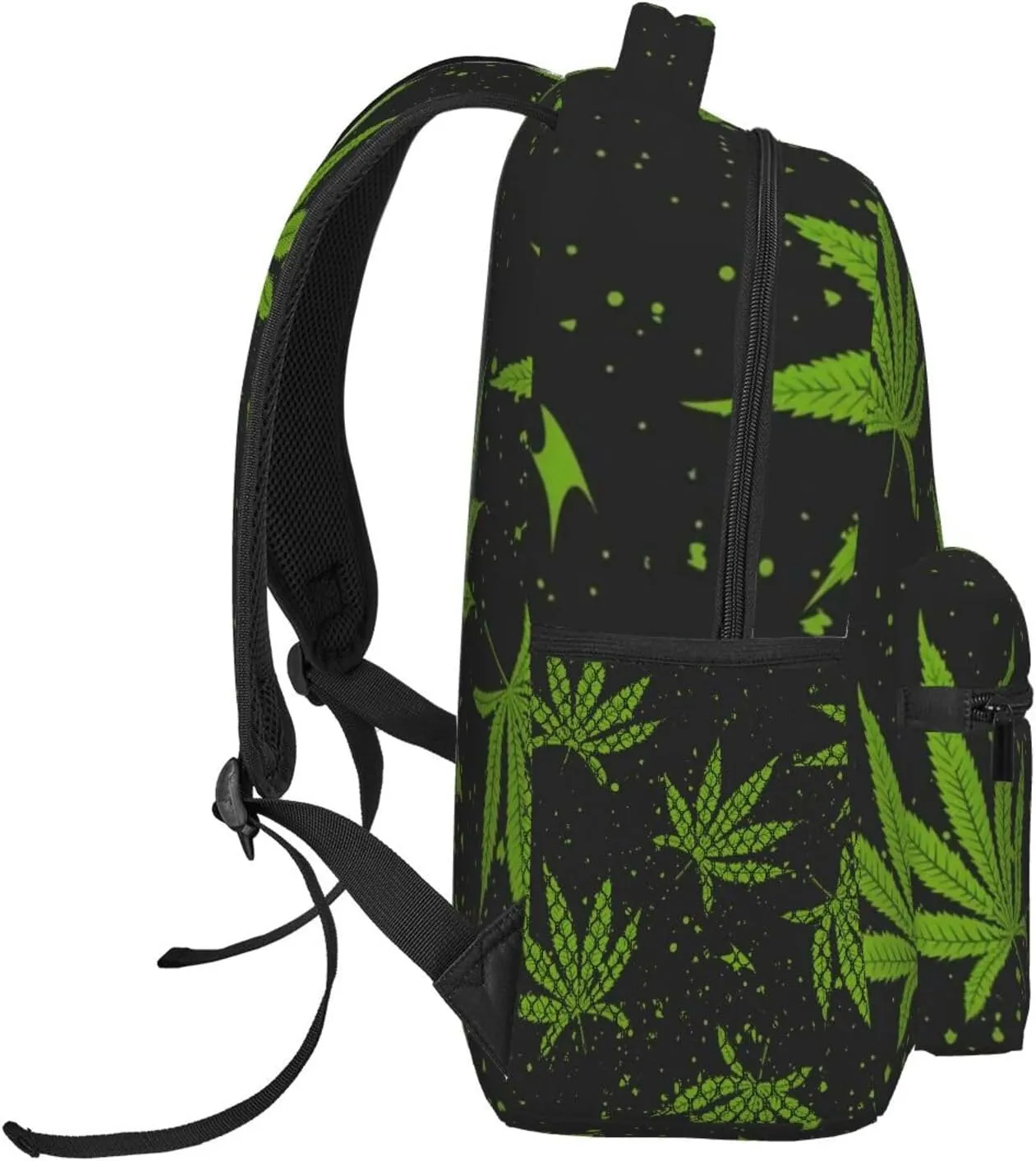 Green Weeds Leaf Backpack Laptop Backpack Sports Travel Shoulder bag Light casual backpack