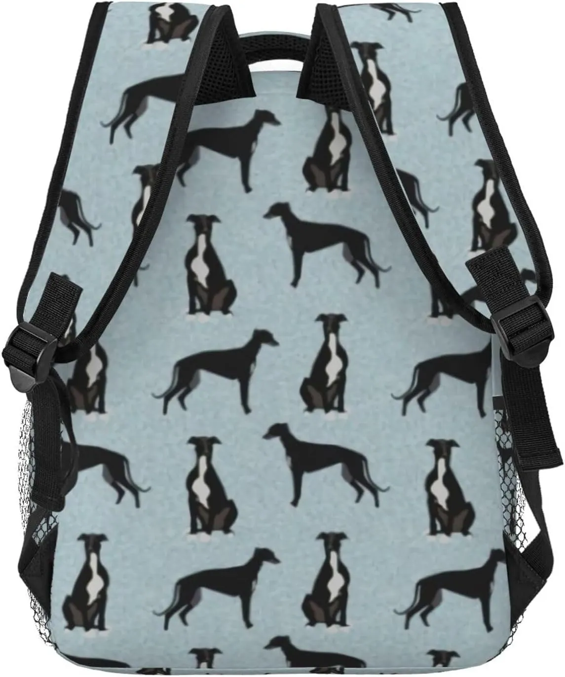 Greyhound Black Pet Dog Backpack Laptop Backpack Sports Travel Shoulder bag Light casual backpack