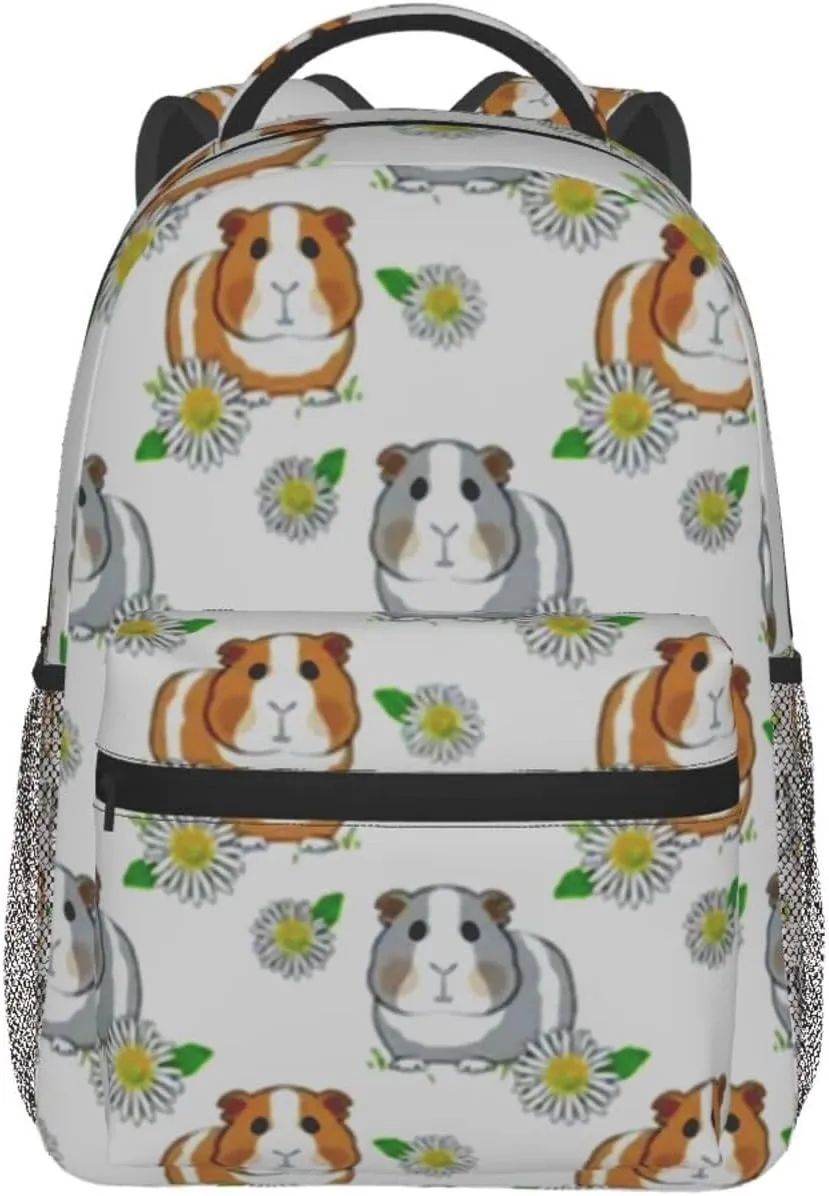 Guinea Pigs Daisies Backpack Laptop Backpack Sports Travel Shoulder bag Light casual backpack