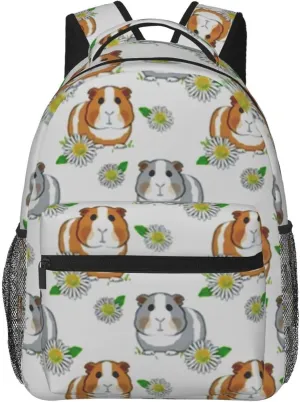 Guinea Pigs Daisies Backpack Laptop Backpack Sports Travel Shoulder bag Light casual backpack