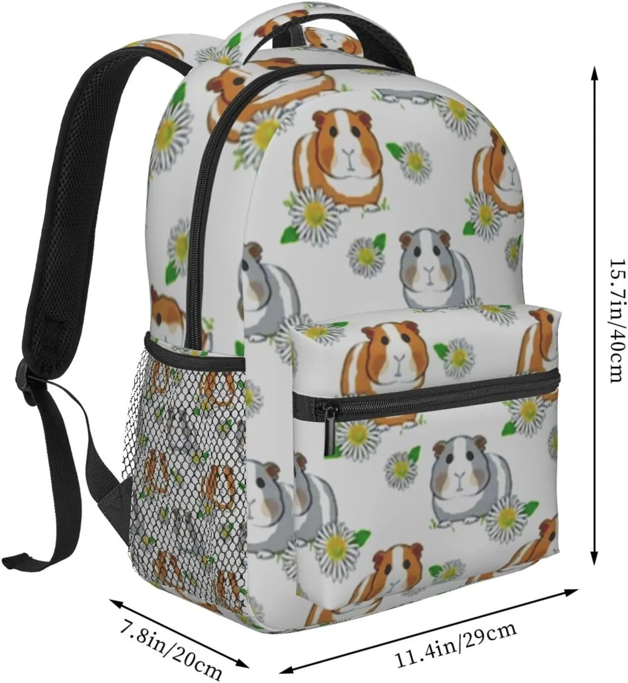 Guinea Pigs Daisies Backpack Laptop Backpack Sports Travel Shoulder bag Light casual backpack