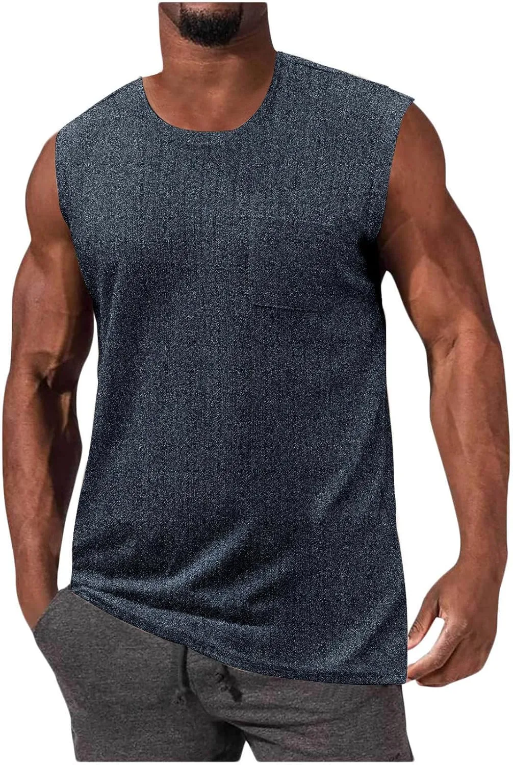 Gym Tan Tops for Men Knit Cotton Sleeveless T Shirt Summer Muscle Athletic Quick Dry Tank Top Casual Loose Shirt
