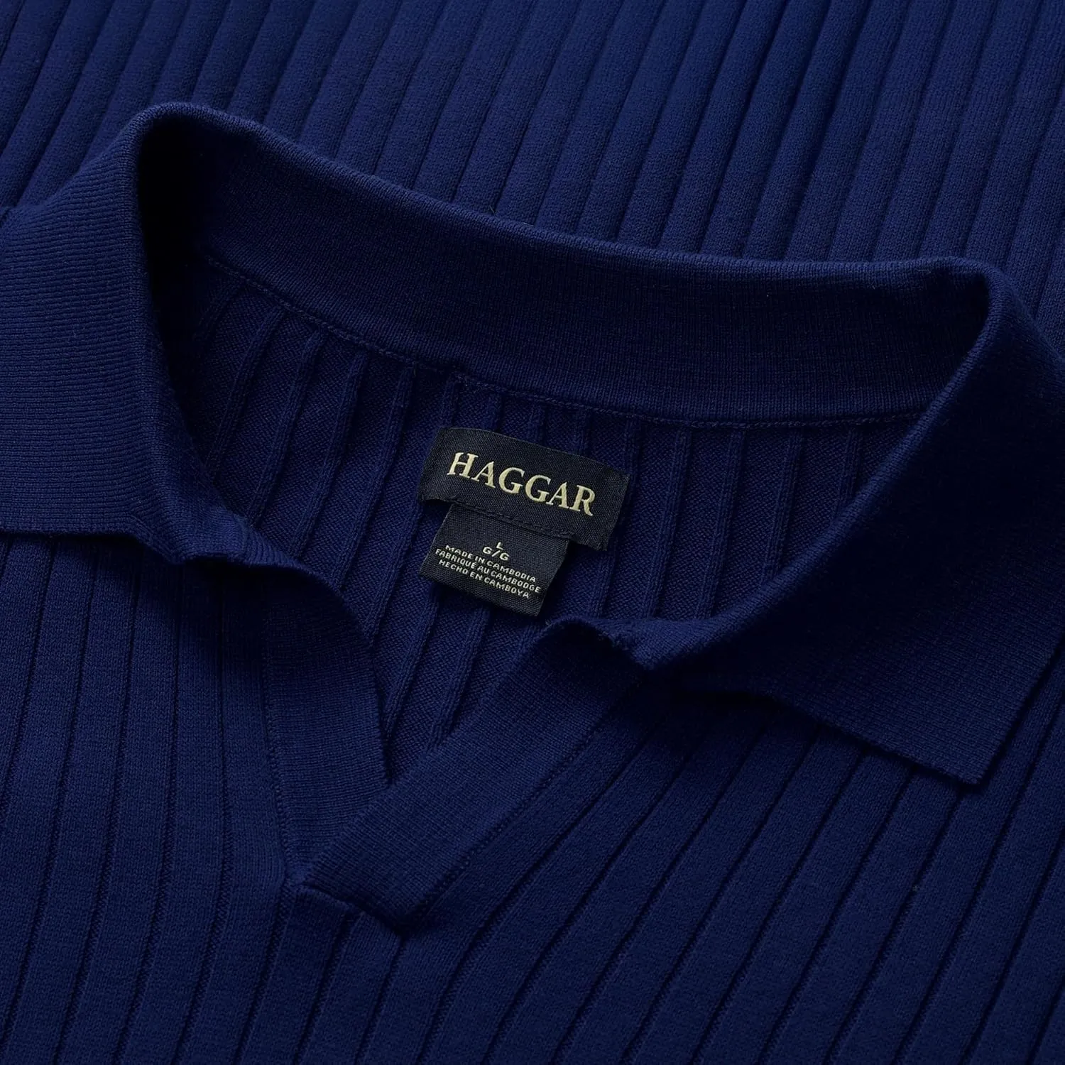 Haggar Men's Premium Ribbed Knit Short Sleeve Sweater Polo Shirt  Regular and Big & Tall Sizes