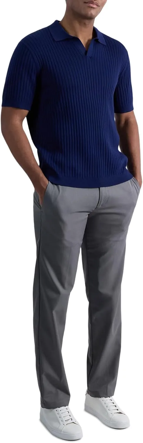 Haggar Men's Premium Ribbed Knit Short Sleeve Sweater Polo Shirt  Regular and Big & Tall Sizes