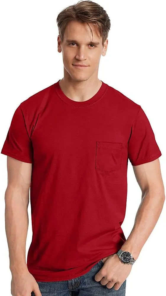 Hanes Men's Nano Premium Cotton Pocket T-Shirt (Pack of 2)