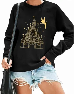 Happiest Place On Earth Sweatshirts for Women Graphic Magical Tshirt Family Vacation Pullover Shirt Casual Tee Tops