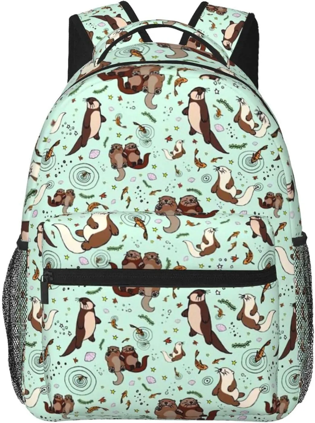 Happy Sea Otter Backpack Laptop Backpack Sports Travel Shoulder bag Light casual backpack