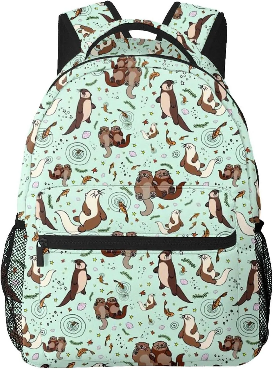 Happy Sea Otter Backpack Laptop Backpack Sports Travel Shoulder bag Light casual backpack