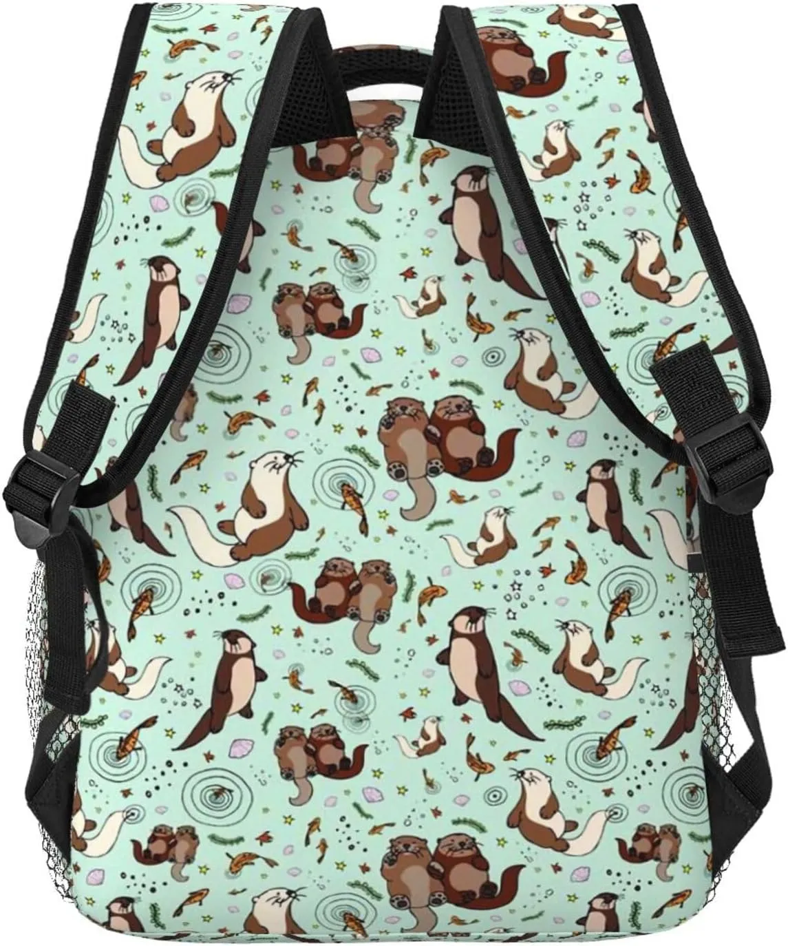 Happy Sea Otter Backpack Laptop Backpack Sports Travel Shoulder bag Light casual backpack