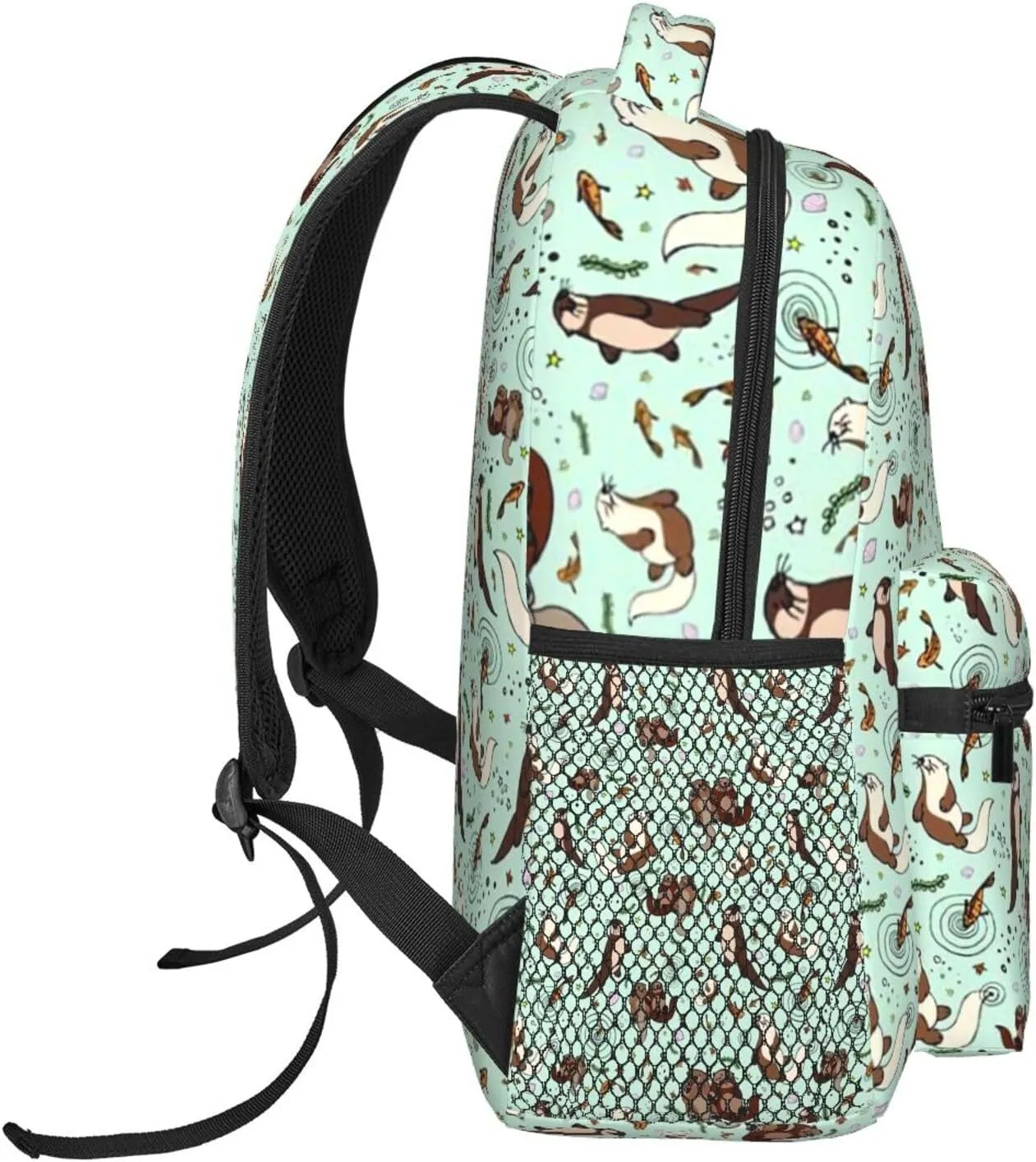 Happy Sea Otter Backpack Laptop Backpack Sports Travel Shoulder bag Light casual backpack