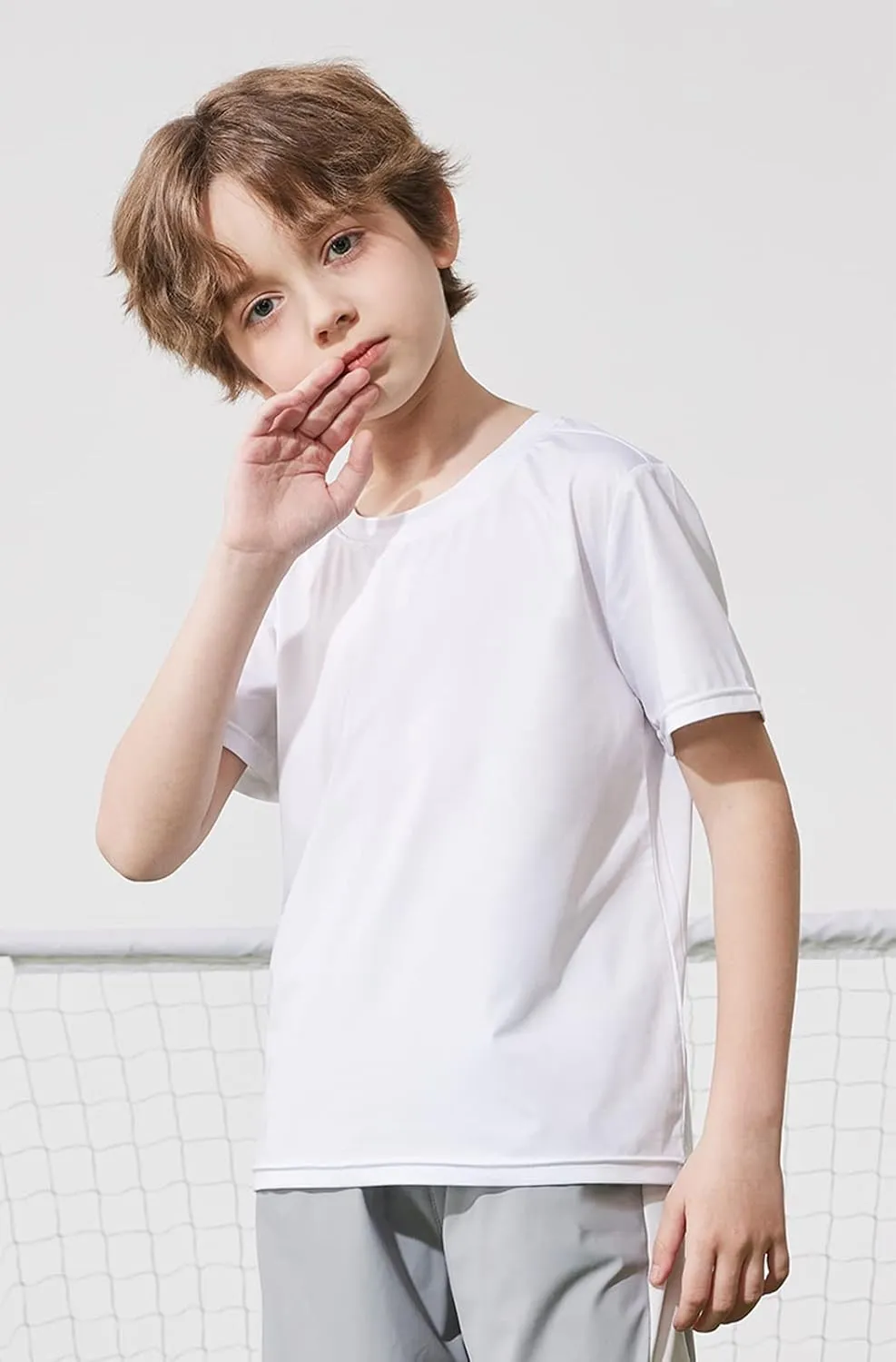 HIBETY 3 Pack Athletic Kids T-Shirts, Moisture-Wicking Dry-Fit Sports Tee, Gym Workout Short/Long Sleeve Shirts