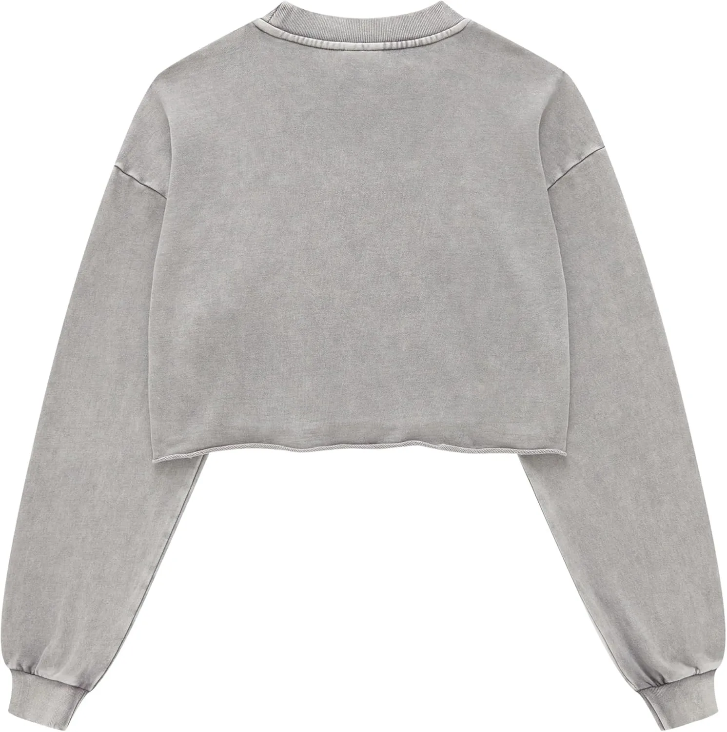 Hixiaohe Womens Cropped Sweatshirts Vintage Long Sleeve Pullover Tops Acid Wash Sweatshirt Hoodies for Women Workout Crop Top