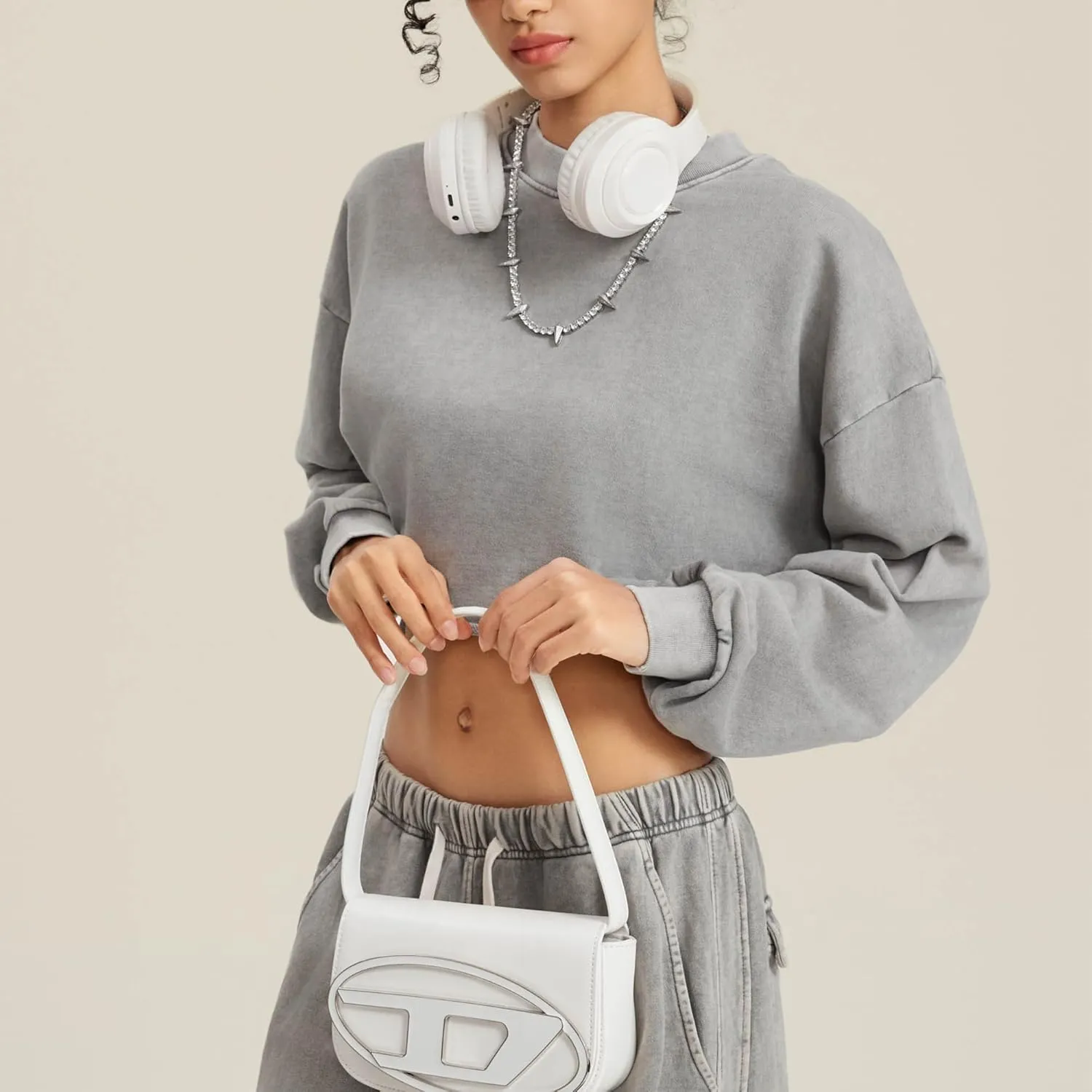 Hixiaohe Womens Cropped Sweatshirts Vintage Long Sleeve Pullover Tops Acid Wash Sweatshirt Hoodies for Women Workout Crop Top