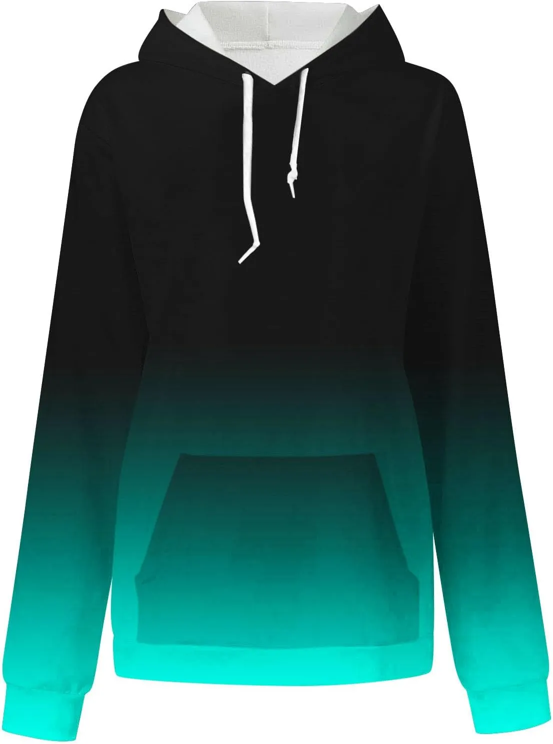 Hoodies For Women 2024 Causal Fall Fashion Oversized Hooded Sweatshirt Gradient Color Drawstring Pullover Hoodie