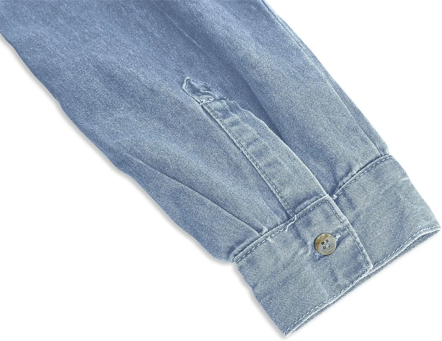 imesrun Womens Button Down Denim Shirt Chambray Casual Long Sleeve Collared Boyfriend Jean Jacket Shacket with Pockets