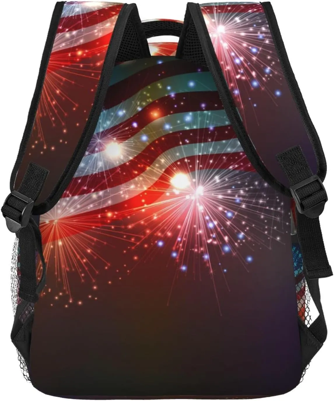 Independence Day Firework Flag Backpack Laptop Backpack Sports Travel Shoulder bag Light casual backpack