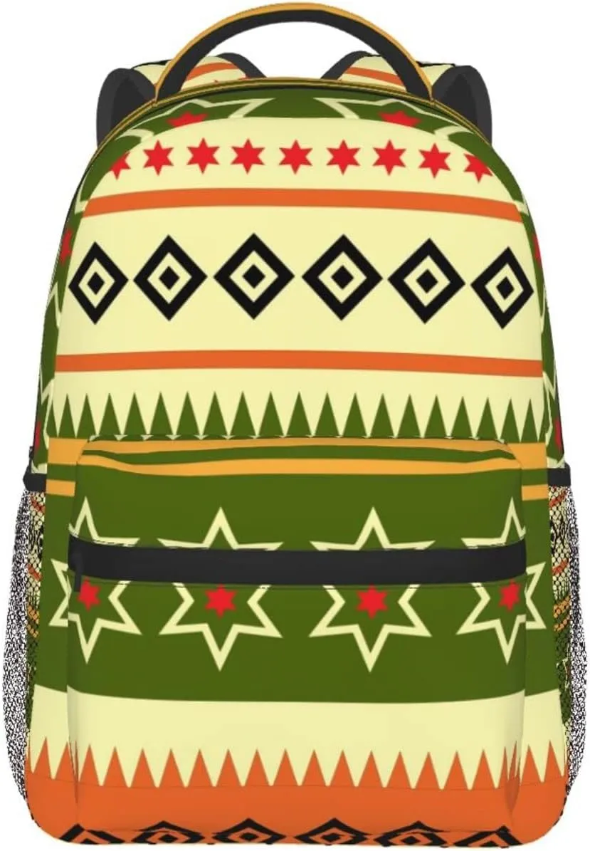 IndianAfricaStripe Backpack Laptop Backpack Sports Travel Shoulder bag Light casual backpack
