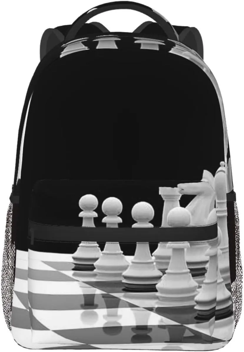 International Chess Piece Chessboard Backpack Laptop Backpack Sports Travel Shoulder bag Light casual backpack