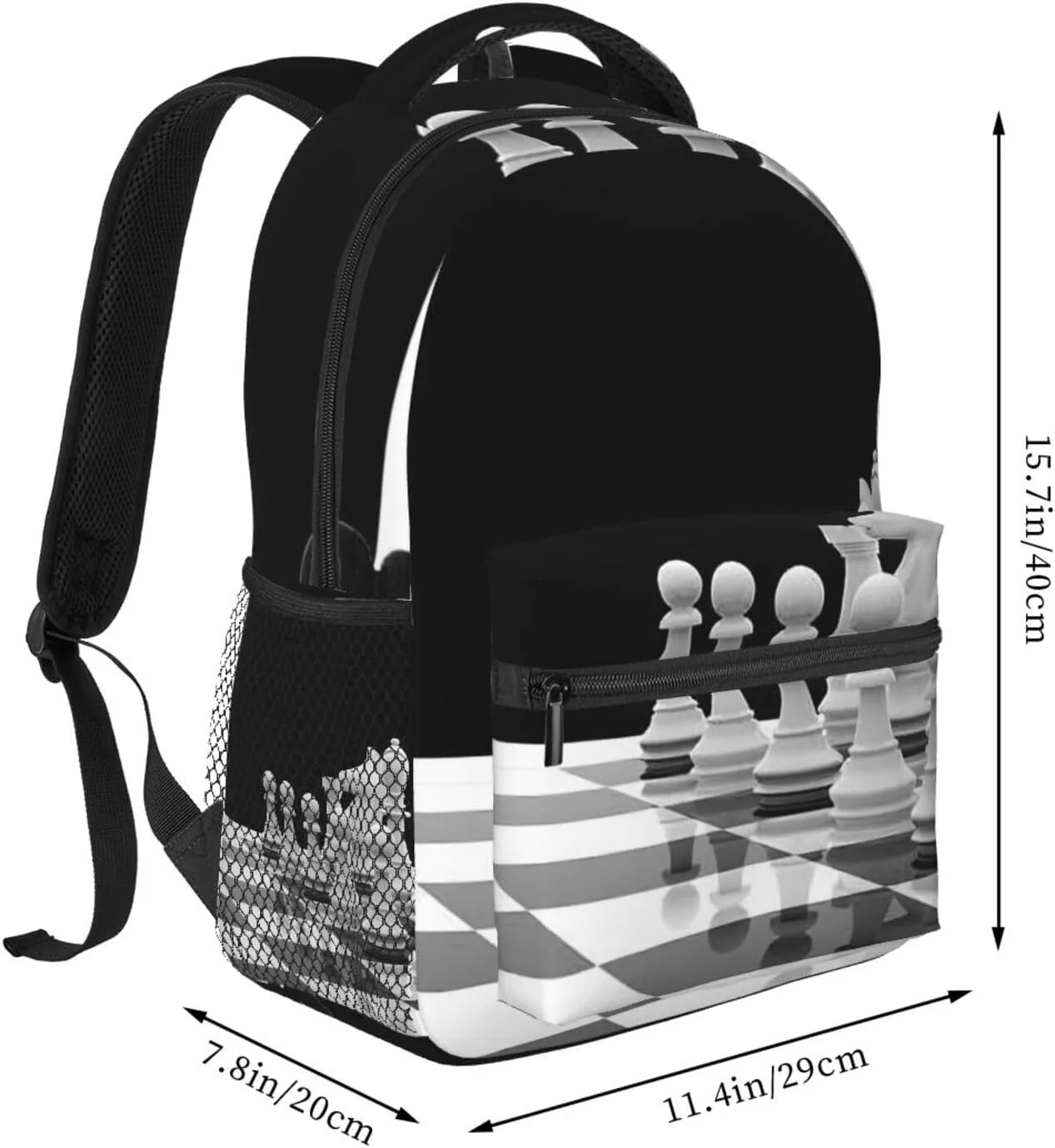 International Chess Piece Chessboard Backpack Laptop Backpack Sports Travel Shoulder bag Light casual backpack