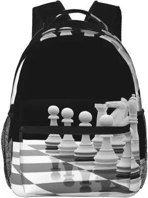 International Chess Piece Chessboard Backpack Laptop Backpack Sports Travel Shoulder bag Light casual backpack