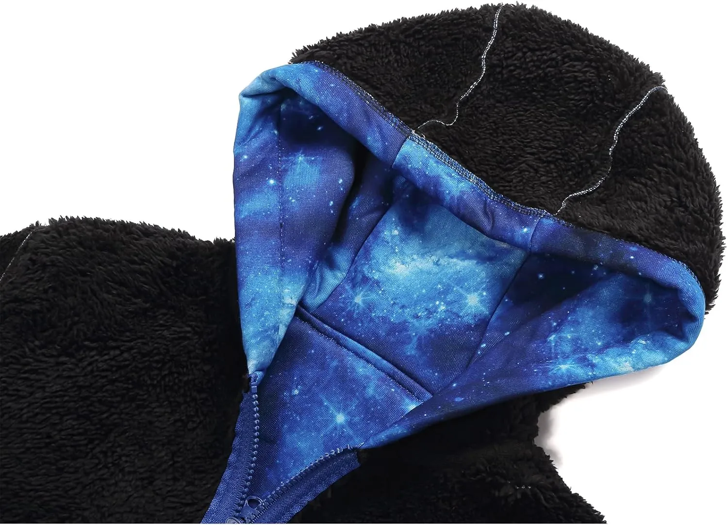 JACKETOWN Kids Fleece Jacket 3D Printed Star Hooded Sweatshirt Full Zipp Up Boys Sherpa Lined Winter Coat 6-15 Years