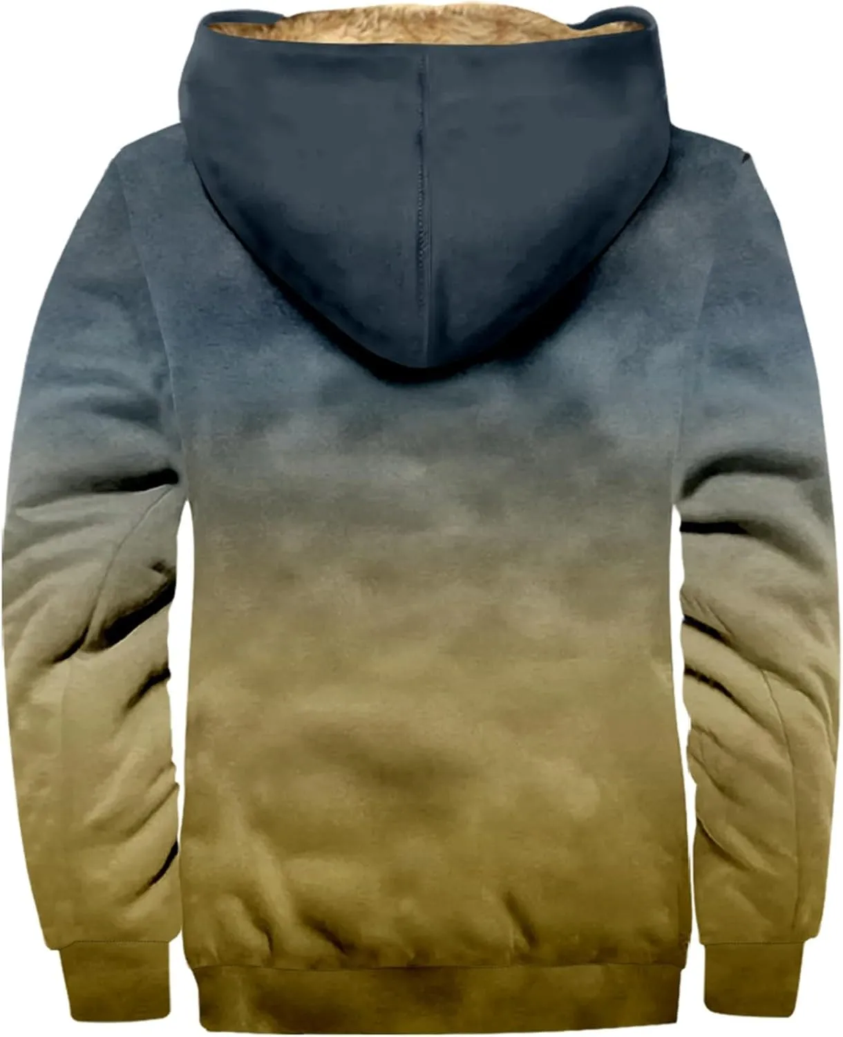 JJHAEVDY Mens Jacket Printed Full Zip Jacket Long Sleeve Fleece Lined Sweatshirt Loose Sports Hoodies Warm Hoodie with Pocket