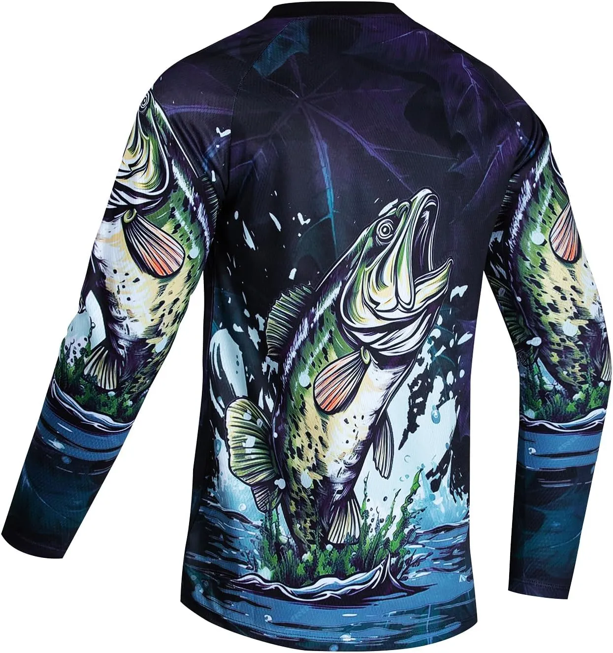 JPOJPO Mens Fishing Shirt Long Sleeve, Fishing Jerseys Fish Tshirts - Breathable, Cooling, Light-Weight