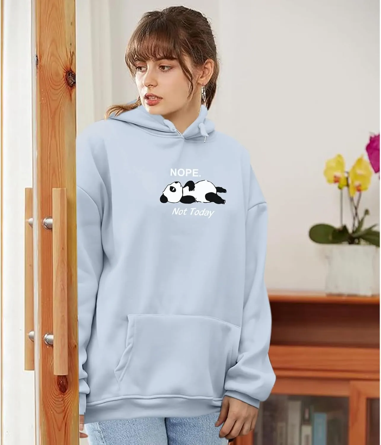 KEEVICI Womens Cute Hoodies Sweatshirts for Teen Girls Panda Graphic Kawaii Hoodie Preppy Aesthetic Pullover