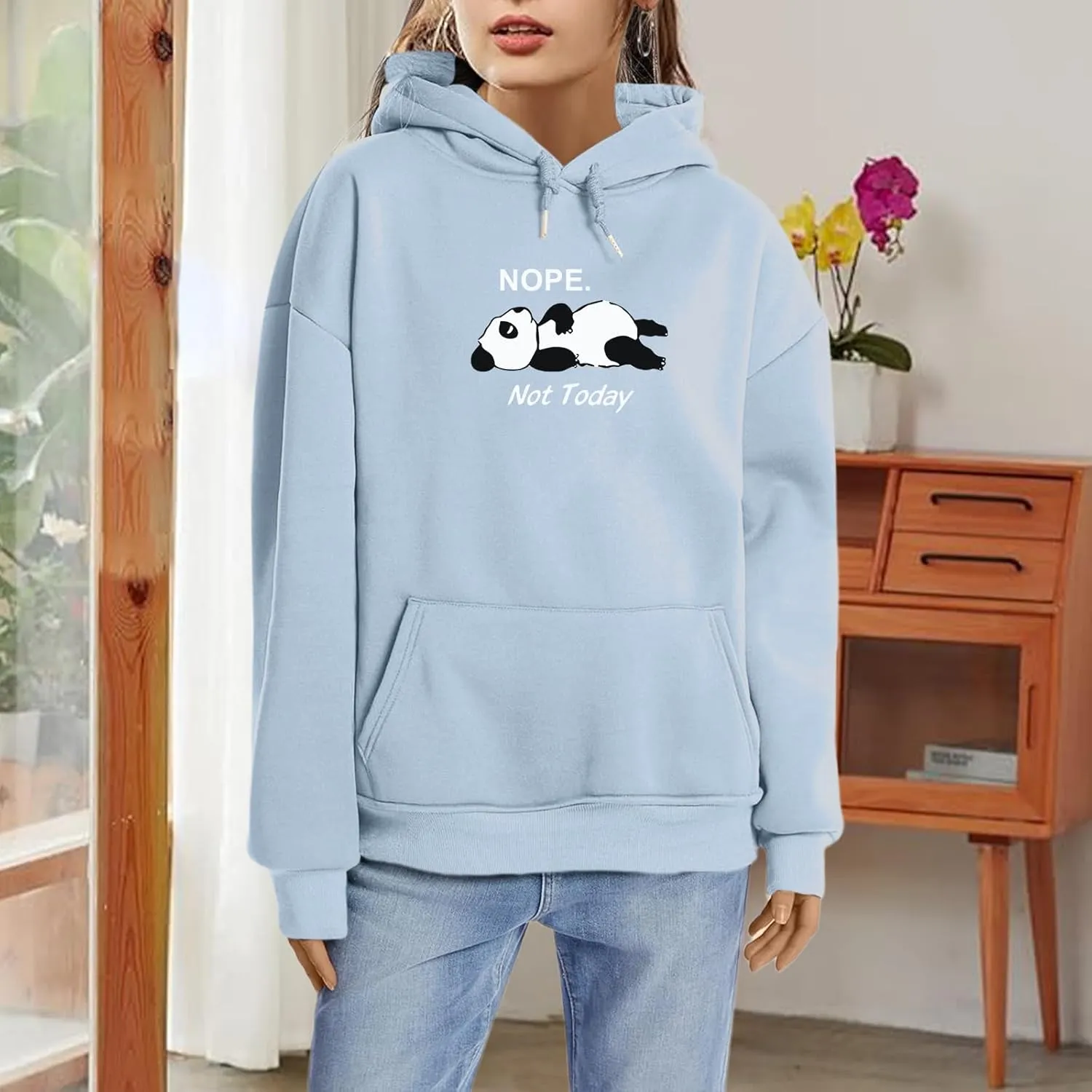 KEEVICI Womens Cute Hoodies Sweatshirts for Teen Girls Panda Graphic Kawaii Hoodie Preppy Aesthetic Pullover