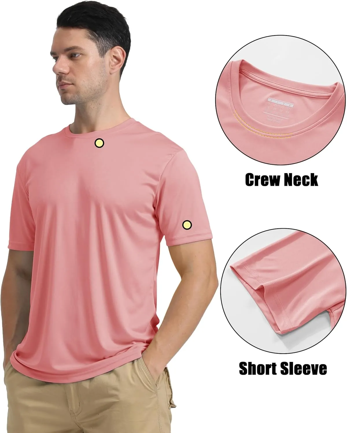 KEFITEVD Men's Short Sleeve UPF 50  Sun Protection Shirts Quick Dry Rashguard Swim Shirt SPF Workout Fishing Athletic T-Shirt