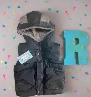 Kids Animal Ear Puffer Vest Warm Fur Lined Animal Ear Vest Fun Fall Vest