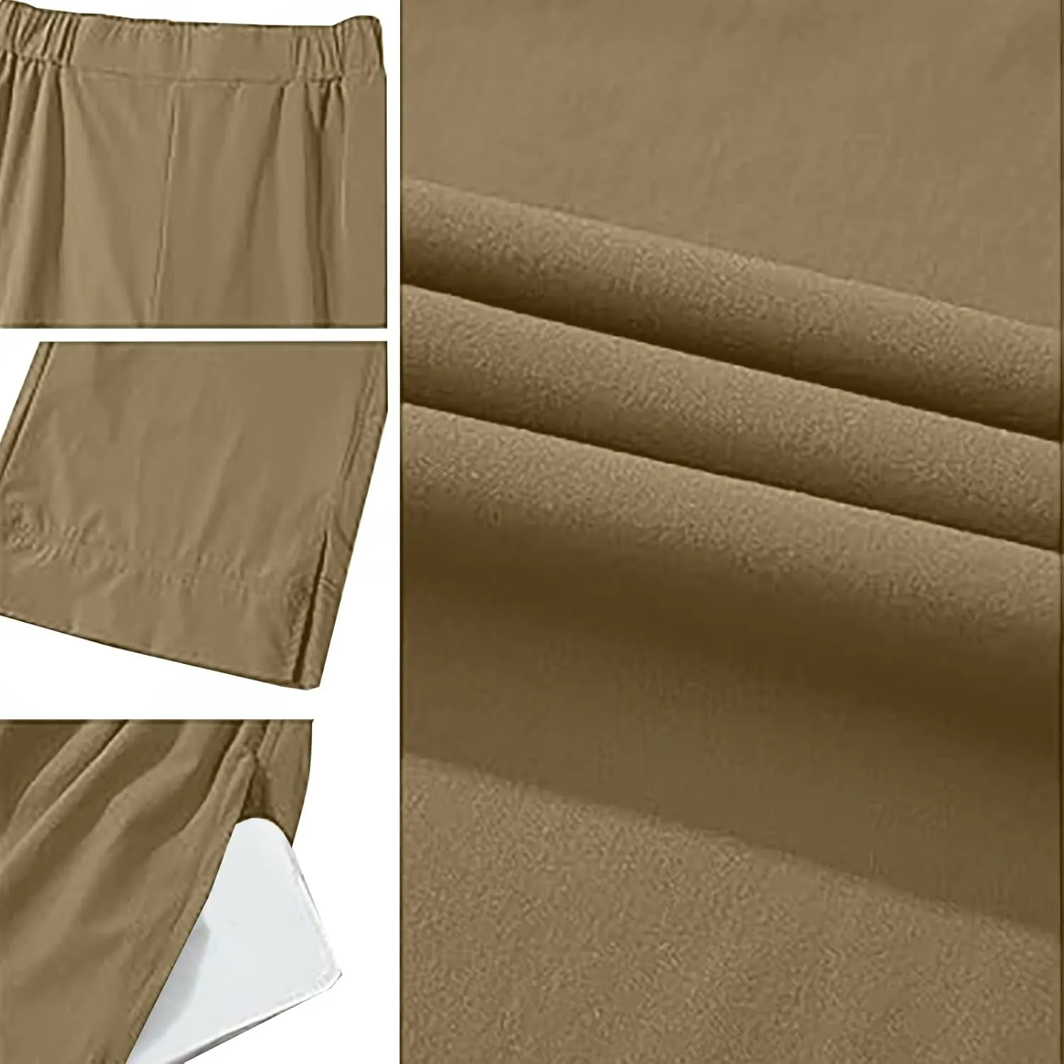 Linen Pants Women 2025 Summer Wide Leg High Waisted Lightweight Womens Trousers with Pockets Loose Casual Lounge Pant