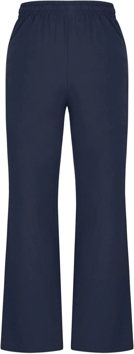 Linen Pants Women Casual Linen High Waist Pants Vacation Travel Pants Drawstring Loose Summer Trousers with Pockets