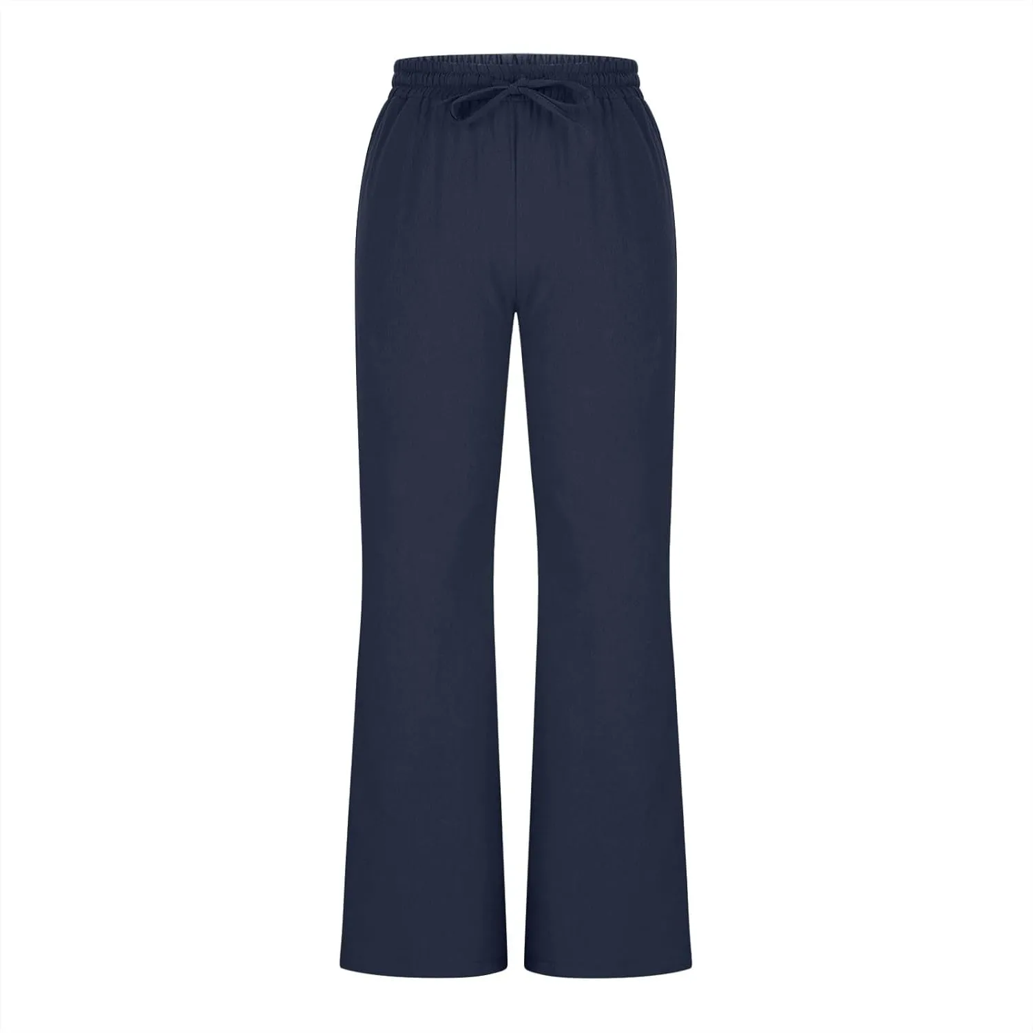 Linen Pants Women Casual Linen High Waist Pants Vacation Travel Pants Drawstring Loose Summer Trousers with Pockets
