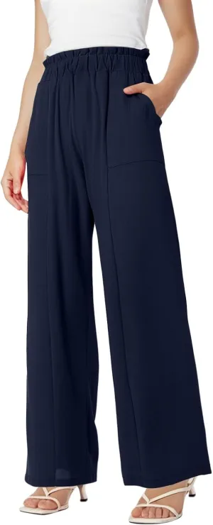 Linen Pants Women Wide Leg High Waist Casual Loose Palazzo Pants Summer Lightweight Flowy Beach Trousers Outfits 2025